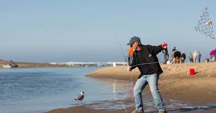 A local crab fishing in Lincoln City Oregon