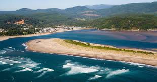 Drone shot of Lincoln City Oregon 
